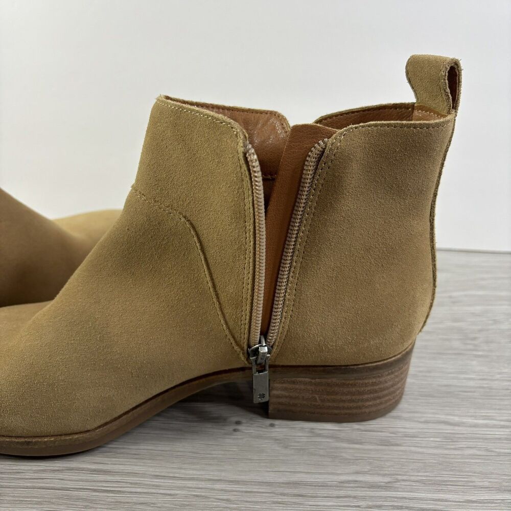 Lucky Brand Prenma Suede Heeled Ankle Booties Beich Women's Sz 8.5/39 LKNW - Picture 10 of 14